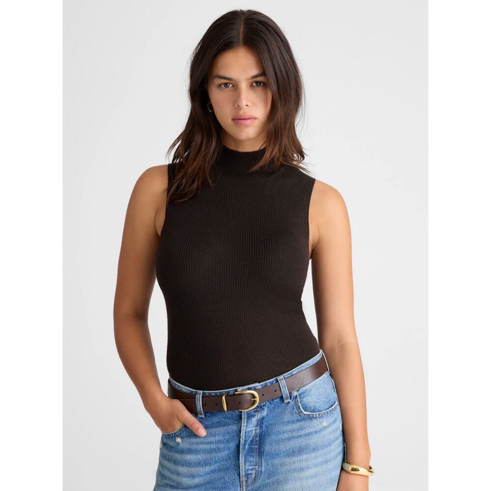 Madewell | NWT Merino Wool Silk Sweater Tank in Molasses | Sz XS